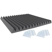12 PACK Auralex 2'x2' Acoustic Studio Foam Wedges +48 EZ-Stick Pro Mounting Tabs