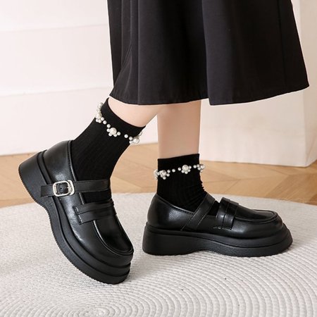 

Cathalem Boots for Women Low Heel Autumn And Winter Women Shoes Fashion Style Small Leather Shoes Autumn Thick Soled Lefu Shoes Shoes Black 7.50