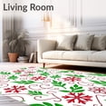 thumbnail image 2 of ODIKA 5'x7' Machine Washable Non-Slip Area Rug, Holiday Whirl with Frosted Leaf and Snow Motifs High Traffic Rug with Pad, Red, 741714, 2 of 8