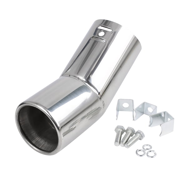Acero Cromado Tubo Cola de Escape Coche Salida Curvada 60mm Entrada