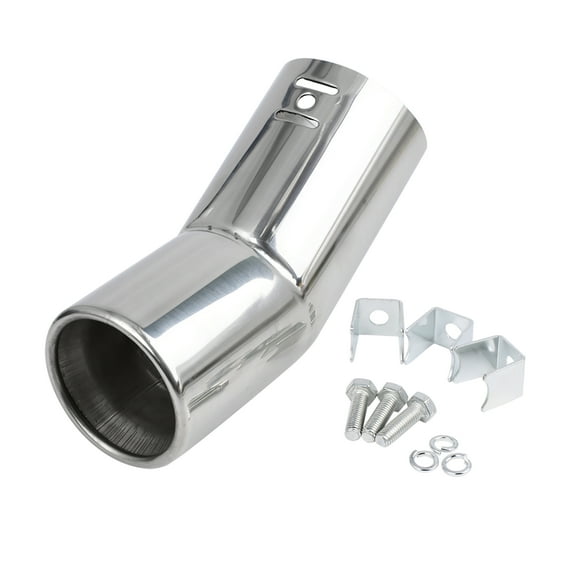 Unique Bargains 60mm Inlet Chrome Curved Car Vehicle Exhaust Muffler Ends Tail Pipe Tip