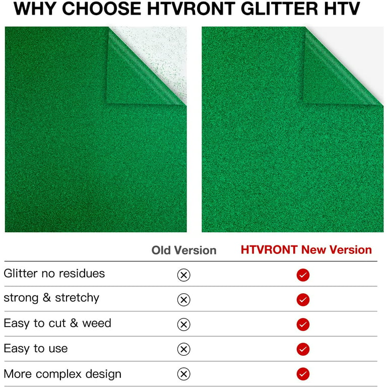 HTVRONT 10 x 15FT Glitter Rose Red Heat Transfer Vinyl Iron on T-shirt for  Cricut & All Cutter Machine 