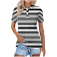 thumbnail image 1 of Blusas para las Mujeres Impresión Casual Manga Corta Turndown Collar Botón Superior, Tops Cortos para las Mujeres, 1 of 5