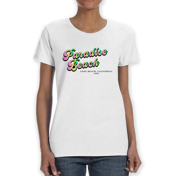 Paradise Beach Shaped T-Shirt Women -Image by Shutterstock, Female Medium