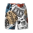 thumbnail image 4 of Lsque Mens Swim Trunks French Food Pattern - Bathing Suit Compression Liner - Beach Swim Shorts Swimwear - (S-3XL) - Stretch Quick Dry -Large, 4 of 9
