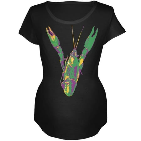 

Mardi Gras Crawfish Maternity Soft T Shirt Black MD