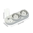 thumbnail image 3 of 3 in 1 Cat Bowl,Cat Food and Water Bowl Set with Water Dispenser and Stainless Steel Bowls,Double Bowls Design,15-degree Tilted Pet Feeder,Gray, 3 of 6