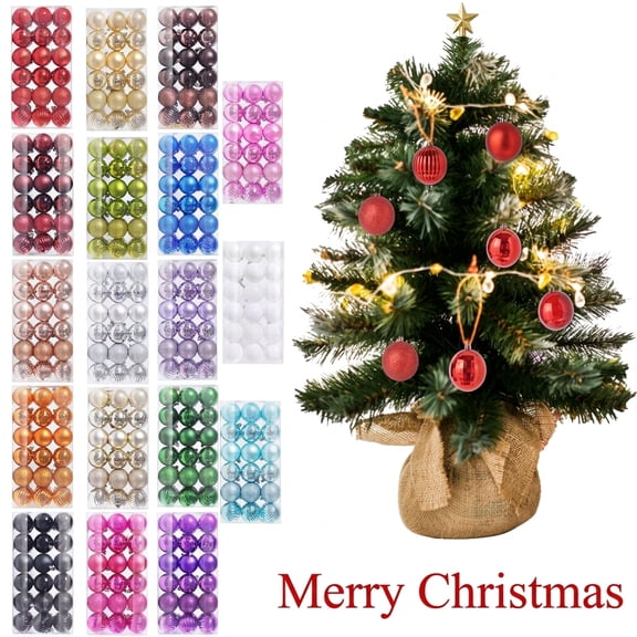 EaskTriop Christmas Ball Ornaments 36Pcs 1.18 Inch Shatterproof Plastic Hanging Baubles for Christmas Tree, Holiday Party Home Decor