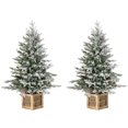 thumbnail image 1 of Costway 2 PCS 4 FT Artificial Xmas Tree Flocked Christmas Tree with 231 PE PVC Branch Tips, 1 of 10
