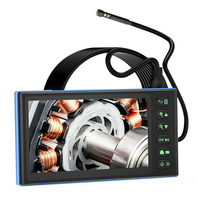 TFixol Dual Camera Endoscope with 7-inch IPS Color Screen Borescope with 6 LED Lights 1080P Photos Videos Snake Camera IP67 Waterproof 2 Million Pixels Inspection Camera with TF Card Slot