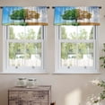 thumbnail image 2 of LALILO Kitchen Curtain Valance Tree Summer And Autumn Tree Rod Pocket Window Curtain 52"x 18" Set of 2, 2 of 5