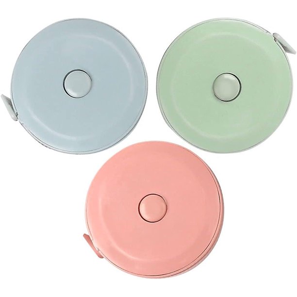Cinta métrica de costura de 3 piezas, cinta métrica de 1,5 m, cinta métrica de costura retráctil suave para el régimen de costura, costurera a medida Rojo Verde Cocina, Decoración y Otros