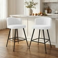 thumbnail image 4 of Set of 2 Upholstered Counter Height Barstools with Full Back and Metal Legs, Modern Chairs for Kitchen Island, 4 of 11