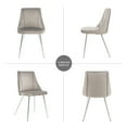 thumbnail image 6 of Modern Velvet Grey Dining Chair Set of 4 with Chrome Metal Legs – Stackable Multi-Purpose for Home Dining Rooms Bedrooms and Student Desks, 6 of 9