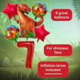 thumbnail image 5 of Set de decoraciones para fiesta de dinosaurios: globo rojo número 7, globos de dinosaurio, decoraciones de cumpleaños de dinosaurio, decoraciones de dinosaurio T-Rex Tiranosaurio Rex, 5 of 5