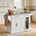 thumbnail image 2 of HOMCOM Kitchen Island with Stainless Steel Top, 2 Drawers and 2 Cabinets, 2 of 10