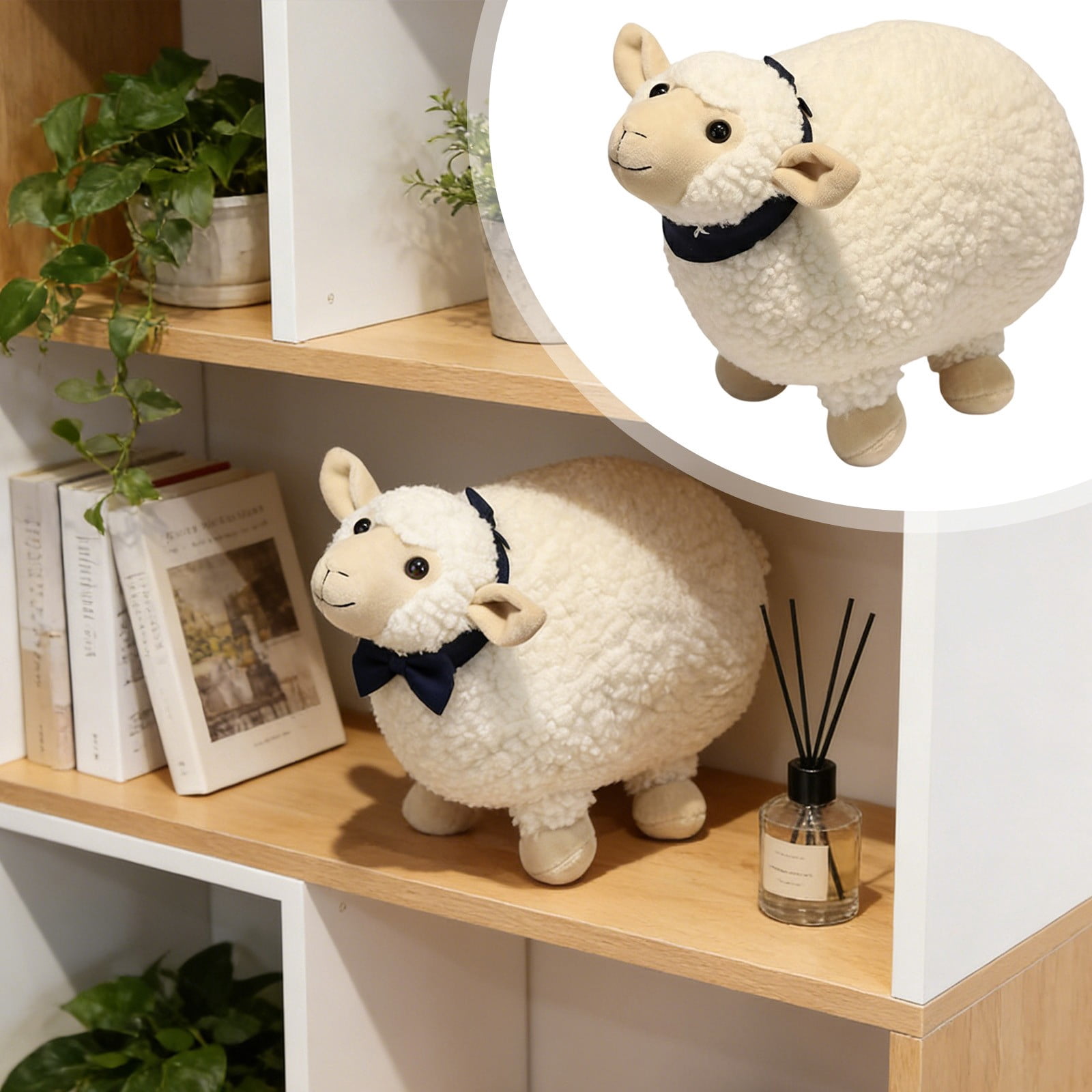 RUIG Lamb Plush Toy, Realistic Sheep Stuffed Animal Toy Characters Stuffed Filled in Limbs 3.9 Inch Soft Huggable for Kids with Stuffed Animals Easter Baptism Gift for Girls Boys