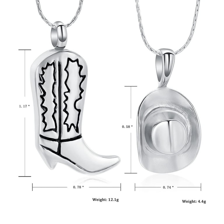 Cowboy boot urn necklace best sale