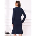 thumbnail image 3 of DARING DIVA Women's 2Pcs Suit Sleeveless Dress Crop Blazer Set XS Dark Blue, 3 of 7