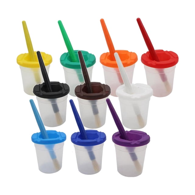 Juego de pinceles y tazas de pintura a prueba de derrame Zulema Vasos de pintura a prueba de derrames para niños