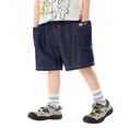 thumbnail image 4 of Toddler Shorts Boys Denim Like Shorts Blend Five Point Length Pocket Elastic Waist Solid Print Loose Fit Lightweight Pants Black 18 Months-24 Months, 4 of 5