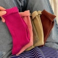 thumbnail image 5 of One Size Calcetines De Mujer Calcetines Largos De Moda Algodón Transpirable Otoño Invierno Color Sólido Calcetines Deportivos Niñas Casual Simple Retro Liso Cómodo, 5 of 5