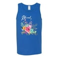 thumbnail image 2 of Wild Bobby, Cute Hearts and Flowers Blessed, Inspirational/Christian, Men Graphic Tank Top, Royal, Small, 2 of 3