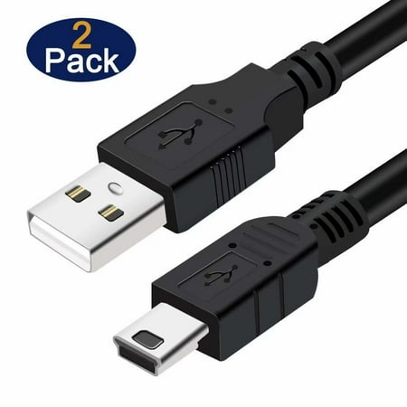 Mini Usb Cable 2 Pack 6ft Usb 2 0 Type A To Mini B Charger Cord For Gopro Hero 3 Hero 4 Ps3 Controller Charging Garmin Nuvi Gps Mp3 Player Dash Cam Digital Camera Satnav Playstation 3 Pda Data Walmart Canada