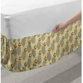 thumbnail image 2 of Fruit Bed Skirt, Repeating Apple Earthy Tones Marker Brush Look Hand Drawn Illustration, Elastic Bedskirt Dust Ruffle Wrap Around for Bedding Decor, 4 Sizes, Dusk Cinnamon and Beige, by Ambesonne, 2 of 2