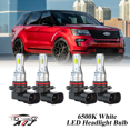 thumbnail image 1 of Compatible con Ford Explorer 2011-2018 Kit de bombillas LED para faros (combo de luz alta y baja) (Paquete de 4), blancas 6500K 10,000LM súper brillantes, plug and play, 1 of 10