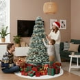 thumbnail image 3 of EDX 6ft Pre-lit Snow Flocked Artificial Christmas Tree, Prelighted Artificial Xmas Tree, With 700 Branch Tips, 250 Incandescent Lights & Foldable Base, For Home, Office, Party Decor, 3 of 10