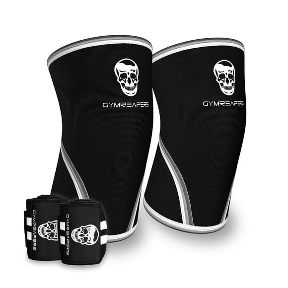 Gymreapers Elbow Sleeves (1 Pair) W/Wrist Wraps - Support & Compression for Powerlifting, Weightlifting, Bench & Tendonitis - 5mm Neoprene Sleeve - For Men & Women (Medium)
