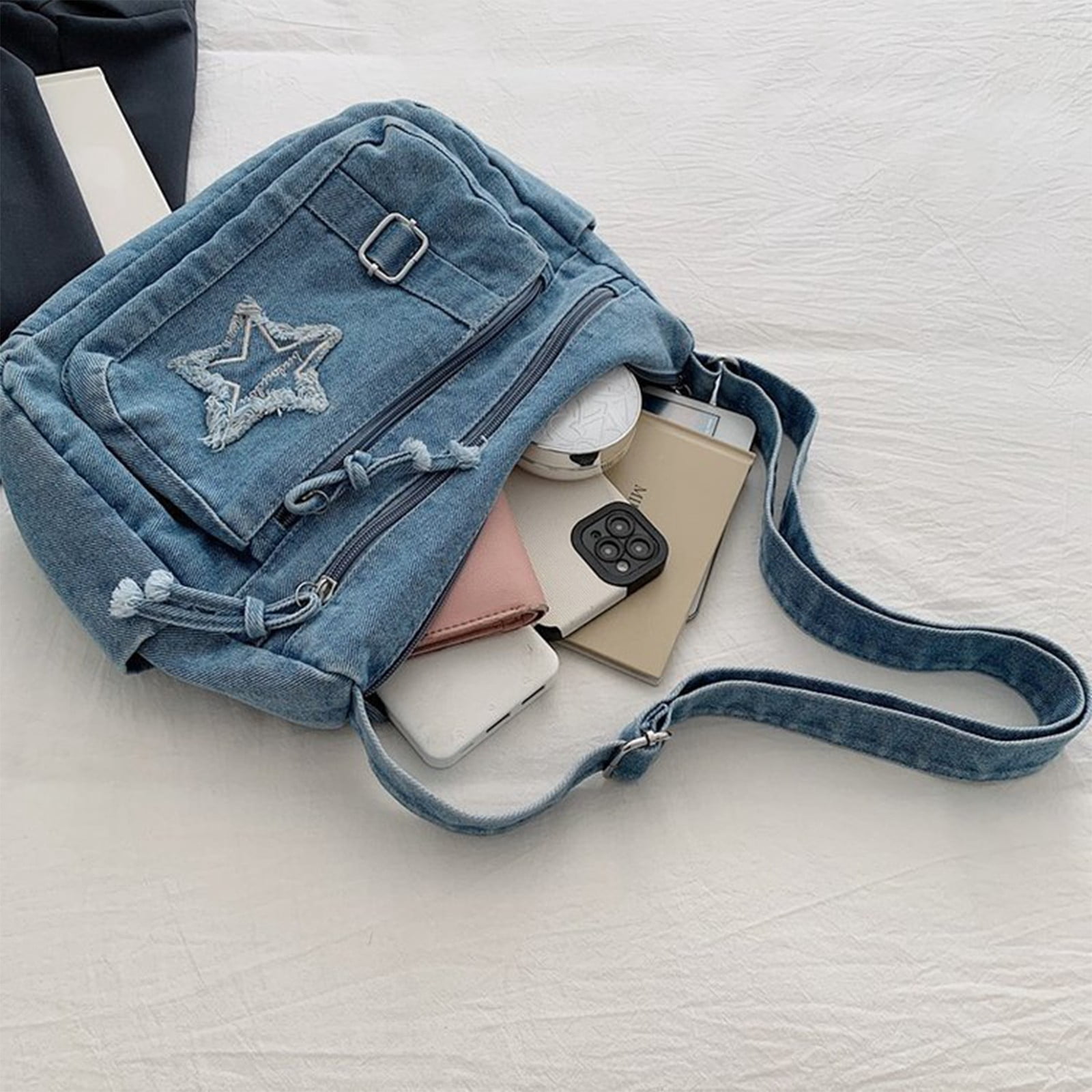 Denims Shoulder Purses for Womens Casual Hobos Bags Shoulder Handbags Crossbody Bag with Adjustable Straps Toted Bag