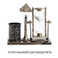 thumbnail image 2 of Inteprter Lámpara organizadora de bolígrafos de reloj de arena, soporte de bolígrafo con temporizador de arena Retro antiguo, adornos decorativos, Iluminación y accesorios Latón Inteprter HA027012-01, 2 of 6