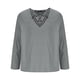 thumbnail image 4 of Blusas y camisas de manga larga con cuello redondo para hombre, informales, de color liso, con hombros descubiertos, rectas, con lazo en el pecho, bordadas, de licra., 4 of 8