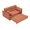 thumbnail image 5 of Modern Corduroy 3 in 1 Convertible Sleeper Sofa Bed with Back and 2 Pillows, Pull-Out Bed Loveseat with Pockets for Living Room , Bedroom (Orange), 5 of 7