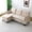 Beige, variant on 78" Cotton-Linen Modular Sectional Sofa, Modern Boneless Compressed Floor Sectional Sofa with Reversible, Deep Seat Chaise Lounge Indoor with Storage for Living & Office​, Beige