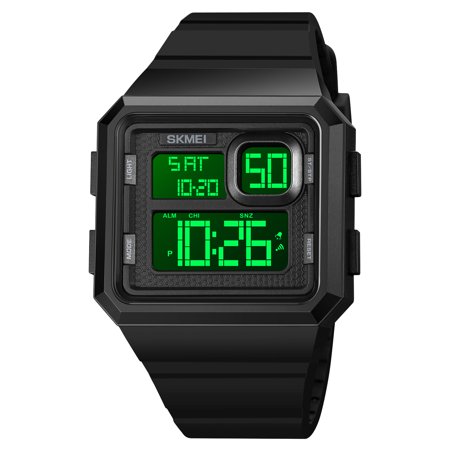 Men's Digital Watch, SKMEI Outdoor Sports Hand Watch, 50M Waterproof Wrist Watch, Military Large Watch for Men with LED-Backlight Alarm Stopwatch