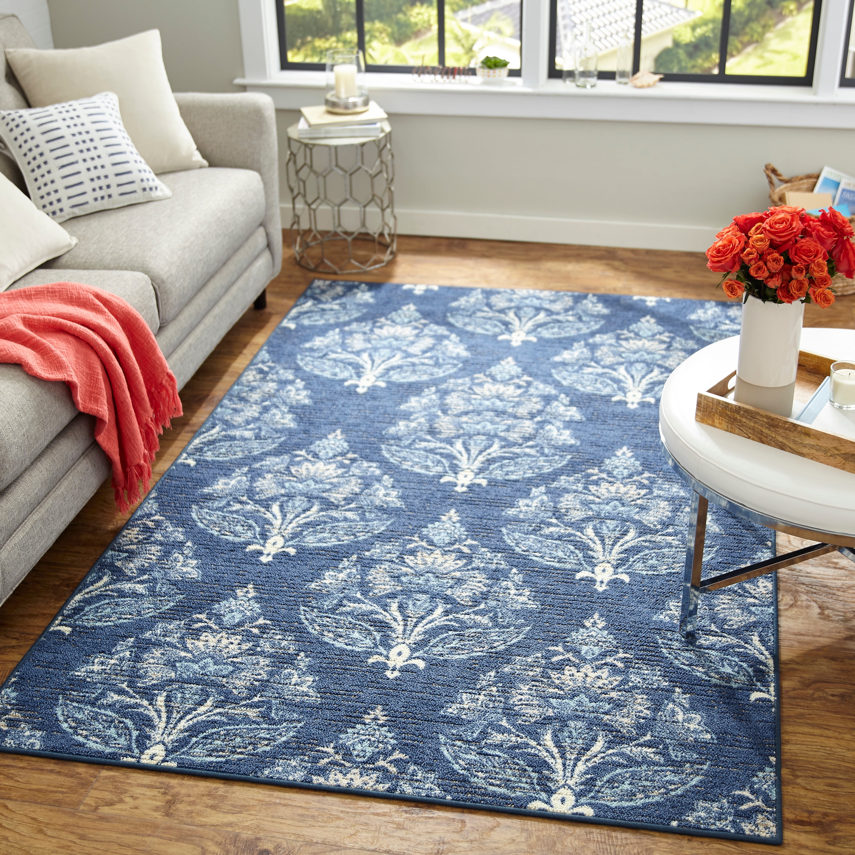 Mohawk Home Relic Carina Blue Transitional Floral Printed Area Rug, 5