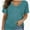 Turquoise, variant on Women's V Neck Oversized T-Shirts Summer Short Sleeve Shirts Loose Casual Tops Tee
