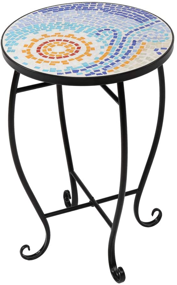 Outdoor Accent Table Mosaic Accent Table Round Side Table Removable