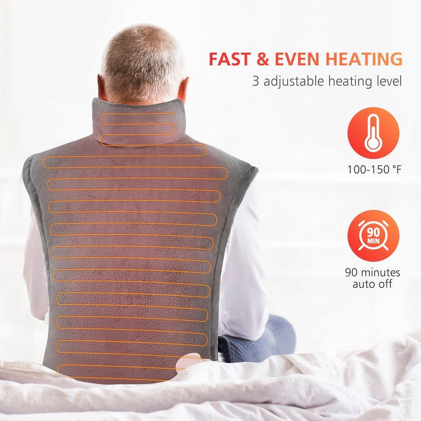 Comfier Heating Pad with Massager, Back Heating Pad for Back Pain Relief  with 2 Heat Levels, Lower Back Massager with 3 Massage Modes, Corded  Heating