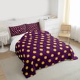 thumbnail image 3 of Homewish Teens Female Men Polka Dots Bedding Comforter Set 2pcs,Purple Yellow Twin Comforter Sets Microfiber,Minimalist Vintage Geometric Circle Breathable Bedding Set,Super Cozy Room Decor, 3 of 8