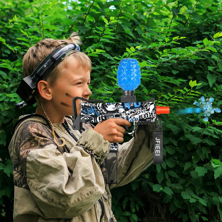 Jfieei Gel Ball Blaster, Electric Splatter Ball Blaster, with 10000 Water  Beads and Goggles, and Outdoor Team Games, Over 14+, Best Gifts for Kids 