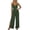 #055-Army Green, variant on Casual Women Solid V Neck Spaghetti Strap Jumpsuit with Side Slit Wide Leg Long Pants for Daily Wear Gifts