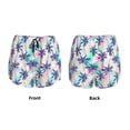 thumbnail image 5 of Vsdgher Palm Leaves Print Women's Running Double Layer Shorts High Waisted with Pockets Elastic Yoga Workout Athletic Gym Sports, 5 of 8