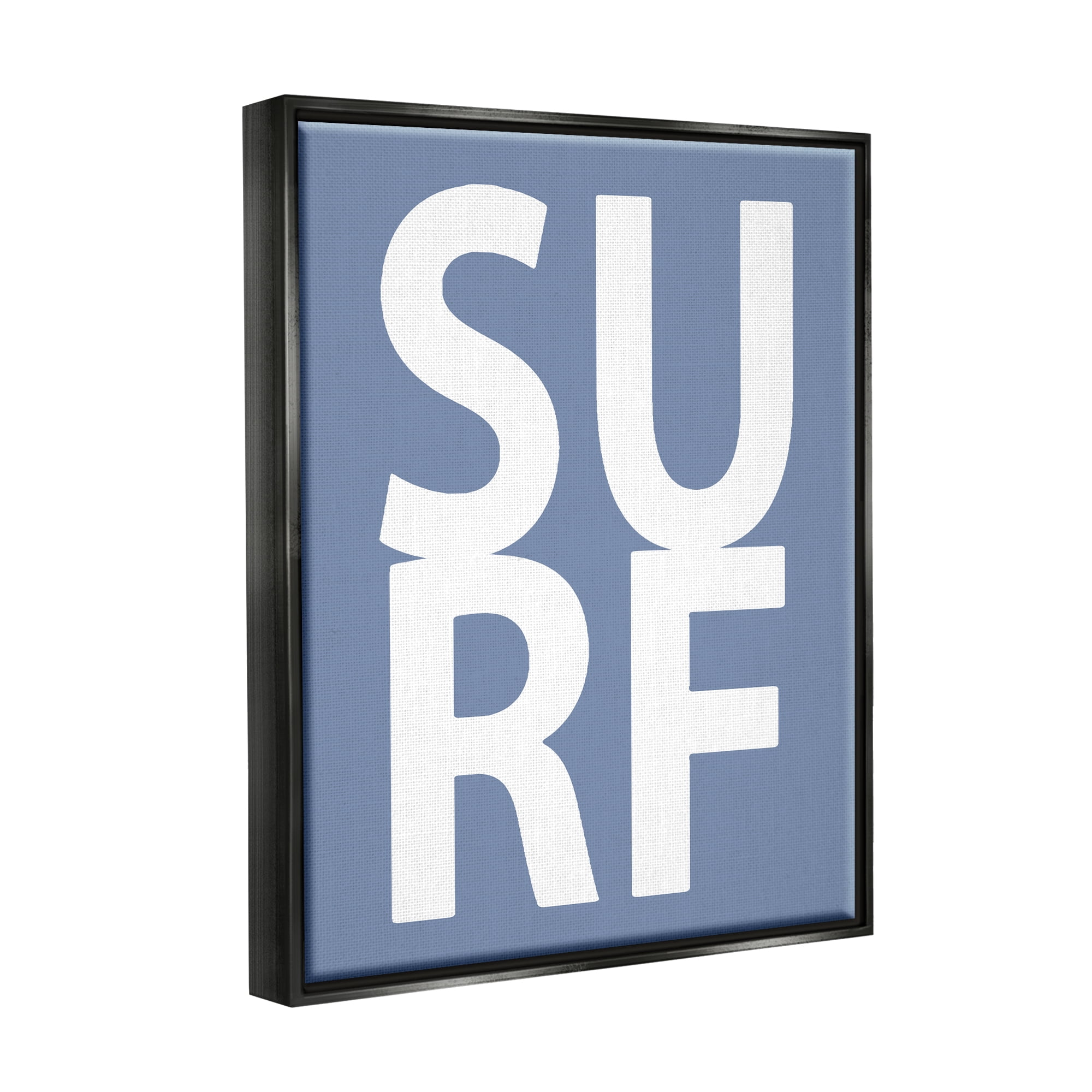 Stupell Industries Nautical Surf Text Nature Painting Black Floater Framed Canvas Art Print Wall Art, 17 x 21