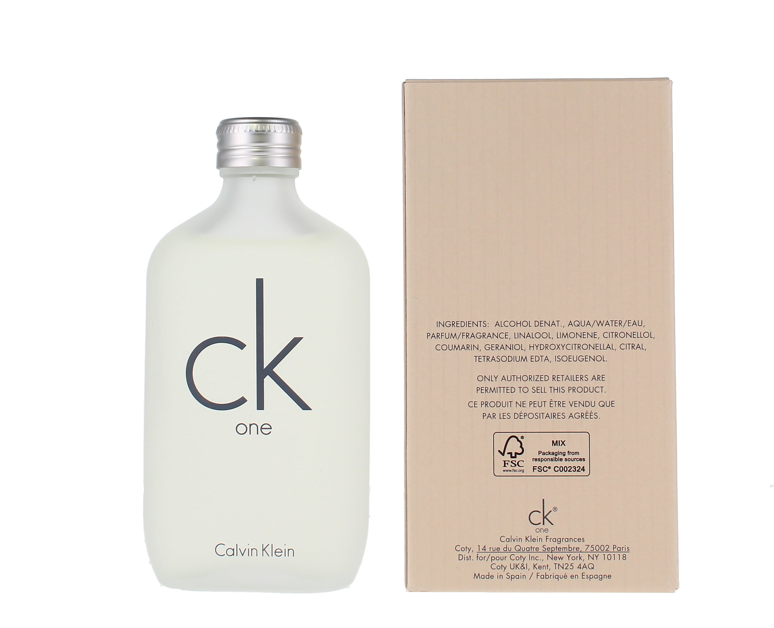 CK One Eau De Toilette, Unisex Cologne, 3.4 oz