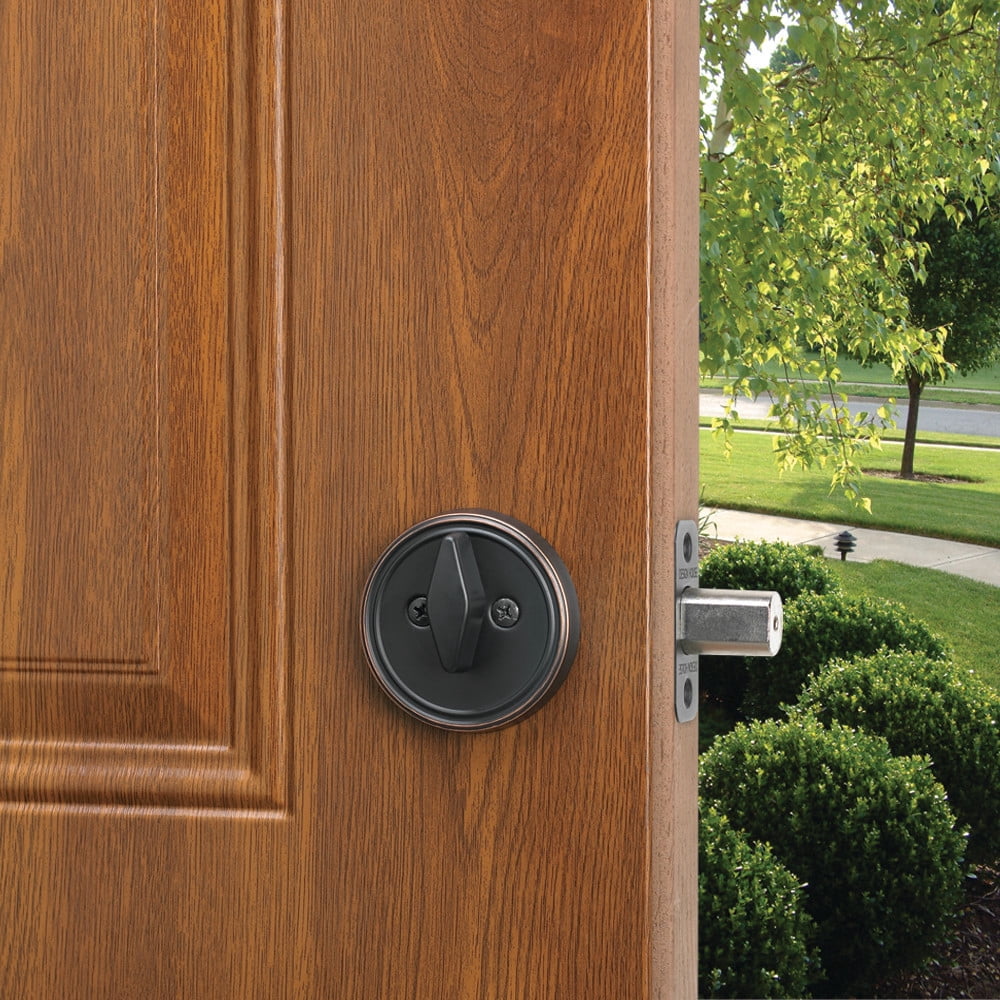 Design House Pro Deadbolt 2.375" Single Sided Deadbolt with Turn-Button Interior, Oil Rubbed Bronze