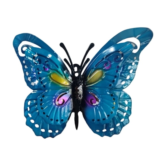 3D Metal Butterfly Wall Art Decor, Hand Painted Hanging Butterfly Ornament, Weatherproof Outdoor Fence, Patio, Tree, Indoor Wall Sculpture Decoration,9.5*6.9 in.